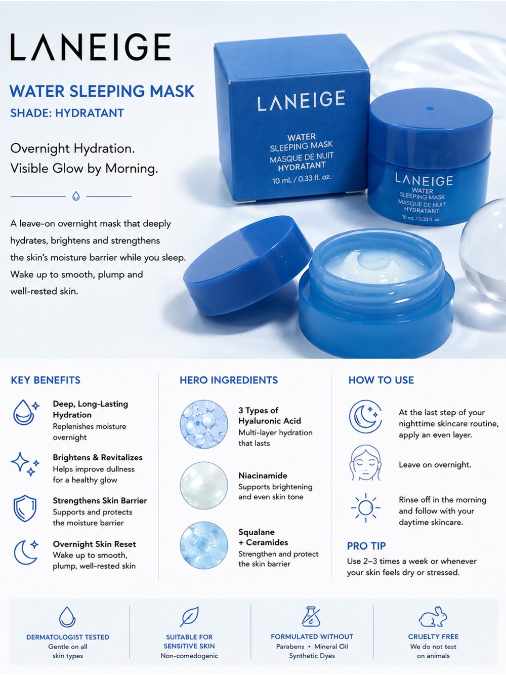 LANEIGE Water Sleeping Mask - Blue Hydrating Gel